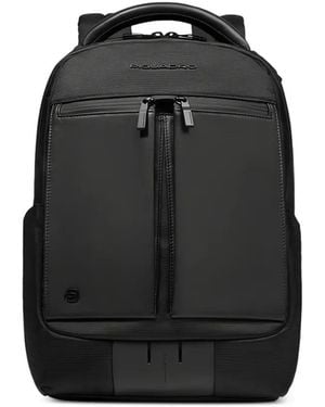 Piquadro Sac À Dos À Plaque Logo - Black