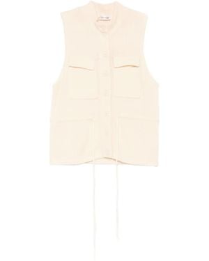 AYA MUSE Flap-Pocket Button-Up Vest - Natural