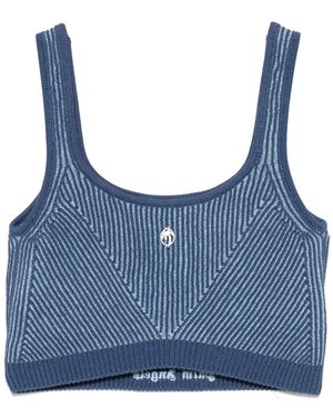 Palm Angels Ribbed-Knit Tank Top - Blue