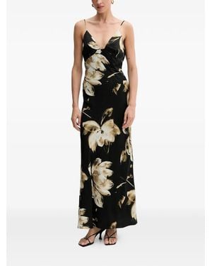 Bardot Floral-Print V-Neck Maxi Dress - Black