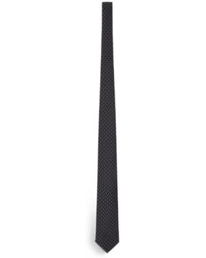 Lardini Patterned Silk Tie - White