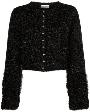 Rabanne Metallic Cropped Cardigan - Black