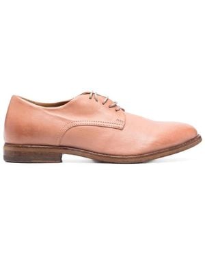 Moma Leather Faded-Effect Brogues - Pink