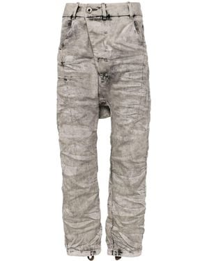 Boris Bidjan Saberi Mid-Rise Drop-Crotch Jeans - Grey