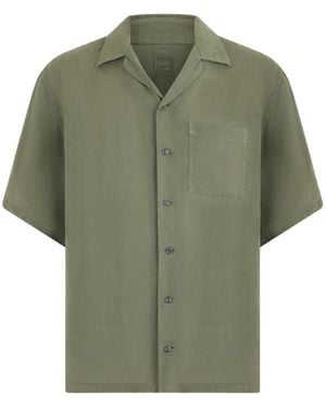 120% Lino Short-Sleeved Linen Shirt - Green