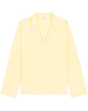 Sporty & Rich Serif Logo-Embroidered Pyjama Shirt - Natural