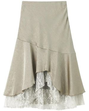 B+ AB Falda Midi Asimétrica - Blanco