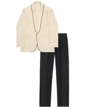 Fortela Connery Satin-Lapels Tuxedo Suit - White