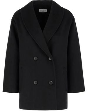 The Dynamis Studio Double-Breasted Wool Coat - Black