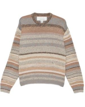 ERL Striped Crew-Neck Jumper - Natural