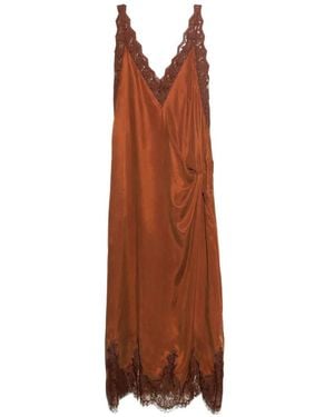 Bimba Y Lola Toffee Camisole Dress With Knot - Brown