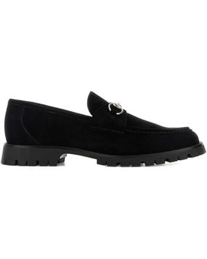 Gucci Suede Hardware Loafers - Black