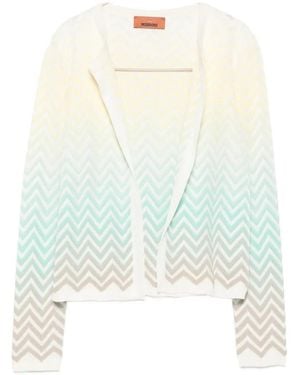 Missoni Zigzag-Pattern Cardigan - White