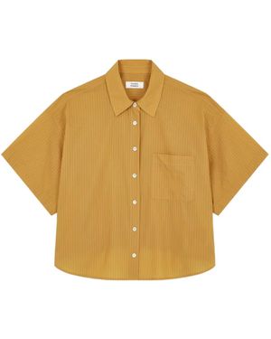 Studio Tomboy X Elasticated-Back Striped Shirt - Yellow