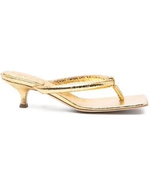 A.W.A.K.E. MODE 60Mm Knotted Square-Toe Sandals - Metallic