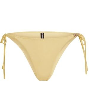 KARL LAGERFELD Side-Tie Cheeky Bikini Bottoms - Metallic