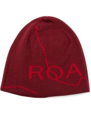 ROA Logo-Intarsia Beanie Hat - Red