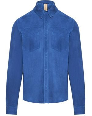 Giorgio Brato Suède Shirtjack - Blauw