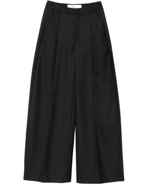 Séfr Wide-Leg-Hose Mit Bundfalten - Schwarz