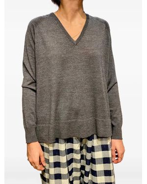 Psophia V-Neck Merino Sweater - Gray