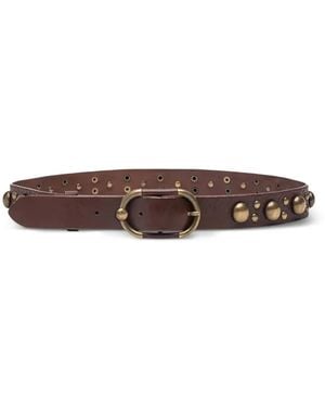 Pinko Studded Leather Belt - Brown