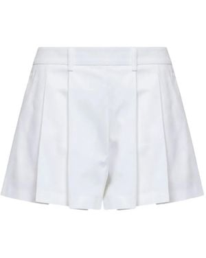 Blanca Vita Pleated Side-Zip Shorts - White