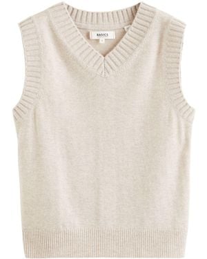 Chinti & Parker V-Neck Knitted Top - Natural