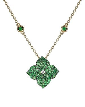 Piranesi 18K Tsavorite Small Flower Necklace - Green