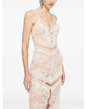 Nissa Beaded Lace Maxi Dress - White