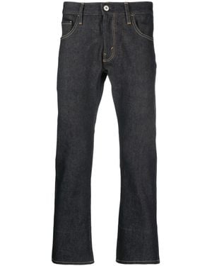 Junya Watanabe Graphic-Print Cropped Jeans - Blue