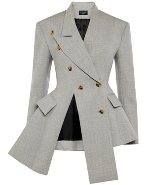 A.W.A.K.E. MODE Asymmetric Double-Breasted Jacket - Gray