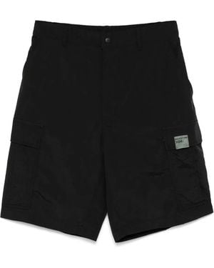 Izzue Logo-Patch Cargo Shorts - Black