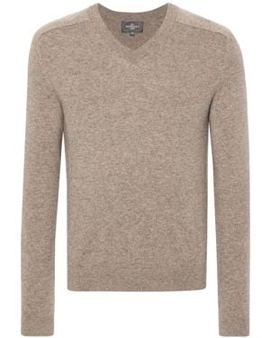 Eric Bompard Vネック セーター - ナチュラル