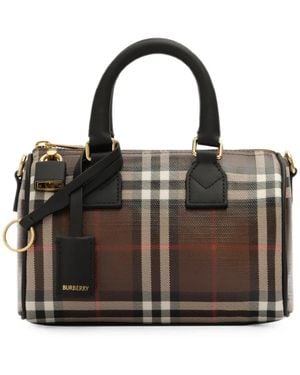 Burberry Mini Check Bowling Bag - Black