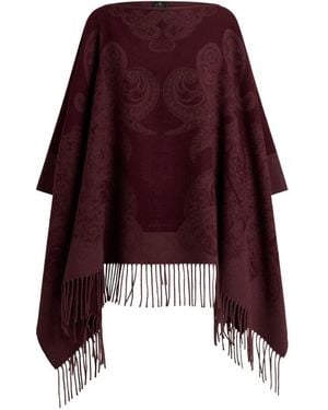 Etro Poncho À Motif Cachemire - Rouge