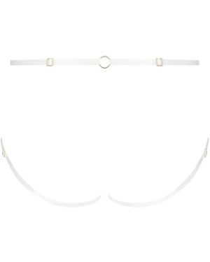 Maison Close Tanga De Encaje Con Anilla - Blanco