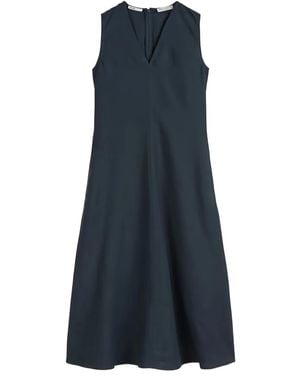 Marc O' Polo V-Neck Sleeveless A-Line Midi Dress - Blue