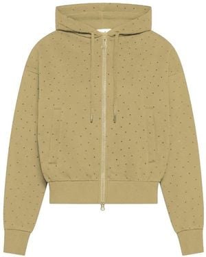 Deha Crystal-Embellished Zip-Up Hoodie - Natural