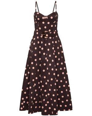 Rebecca Vallance Polka Dot Belted Midi Dress - White