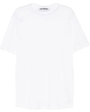Les Hommes Linen T-Shirt - White