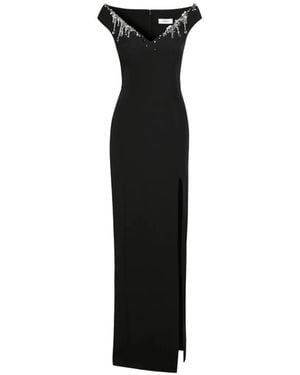 Safiyaa Lucrezia Crystal-Embellished Maxi Dress - Black