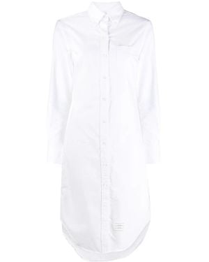 Thom Browne Knee-Length Shirt Dress - White