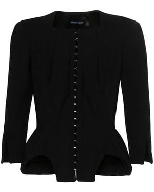 Mugler Corset-design Cropped Jacket - Black