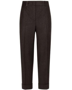 Peserico Rhinestone Cuff Trousers - Black