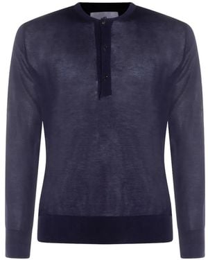 Seven Gauge Geknöpfter Pullover - Blau