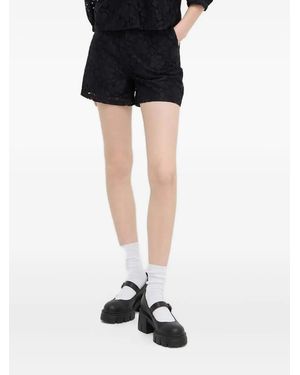 Desigual Floral Laced Shorts - Black