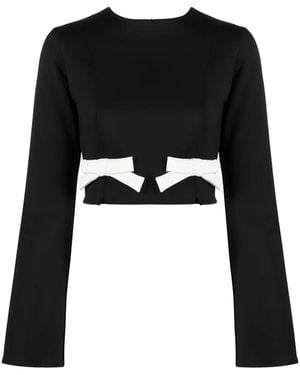 Viktor & Rolf Bow-Detail Cropped Top - Black