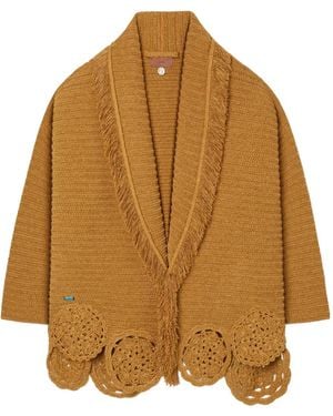 Alanui Island Memories Fringed Cardi-Coat - Brown