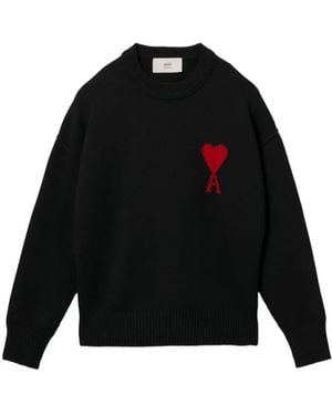 Ami Paris Ami De Coeur Jumper - Black