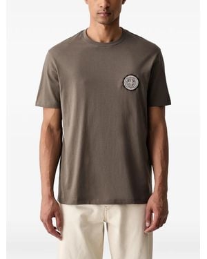 ARMANI EXCHANGE Logo-Patch T-Shirt - Brown